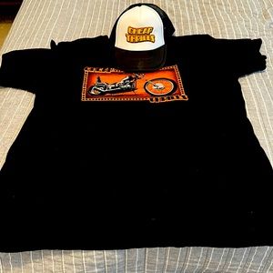 Cheap Thrills T-Shirt with free Cheap Thrills hat. Tattoo artist Oliver Peck